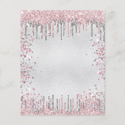 Budget 60th birthday silver pink invitation (Back)