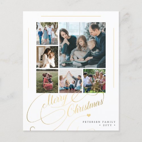 Budget 6 family photos Christmas Holiday Card Flyer