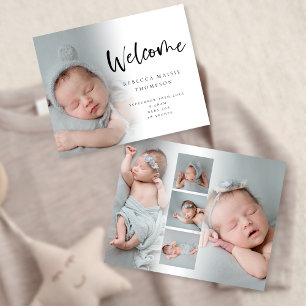Budget 6 Photo Baby Girl Boy Script Welcome Birth