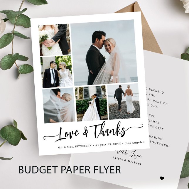 Budget 6 photo collage love and thanks wedding flyer (Creator Uploaded)