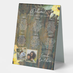 BUDGET 6 Table Rustic Wood SUNFLOWERS PHOTO SEATIN Table Tent