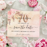 Budget 70th birthday pampas rose save the date<br><div class="desc">A girly and trendy Save the Date for a 70th birthday party. A blush pink, rose gold gradient background decorated with blush pink florals and pampas grass. Personalize and add a date and name/age. The text: Save the Date is written with a large trendy hand lettered style script. Number 70...</div>
