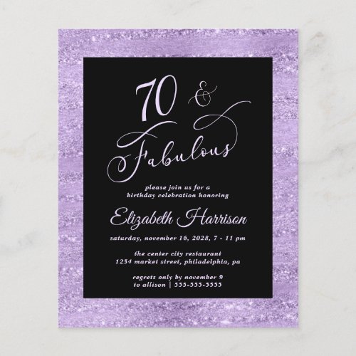 Budget 70th Birthday Party Elegant Purple