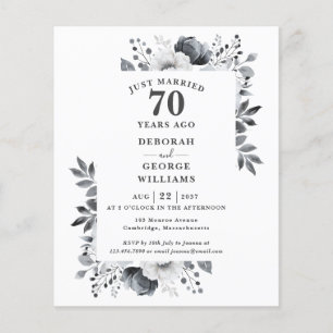 Budget 70th Wedding Anniversary Floral Invitation