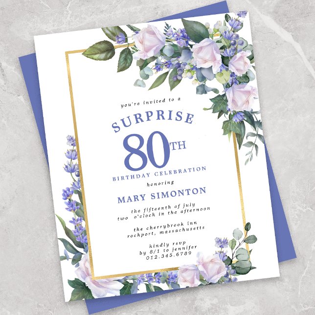 Budget 80th Birthday Surprise Party Invitation (Creator Uploaded)