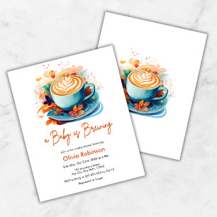 Budget A Baby is Brewing Coffee Baby Shower Invite