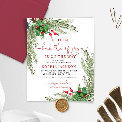 Budget A Little Bundle Of Joy Baby Shower Invite