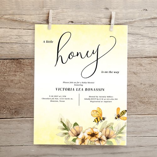 Budget A little honey bee Baby Shower Invitation