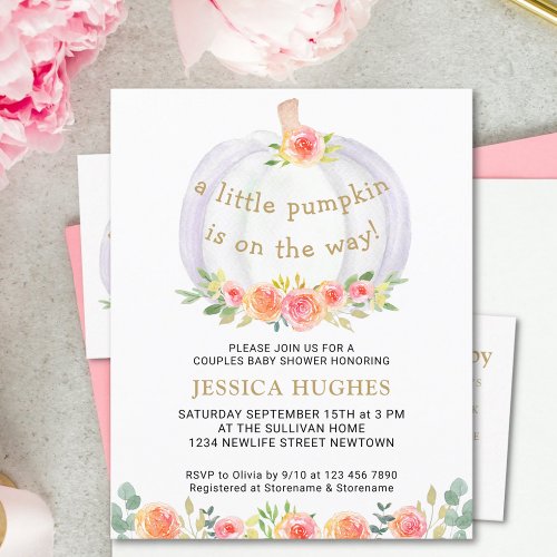 Budget A Little Pumpkin Baby Shower Invite