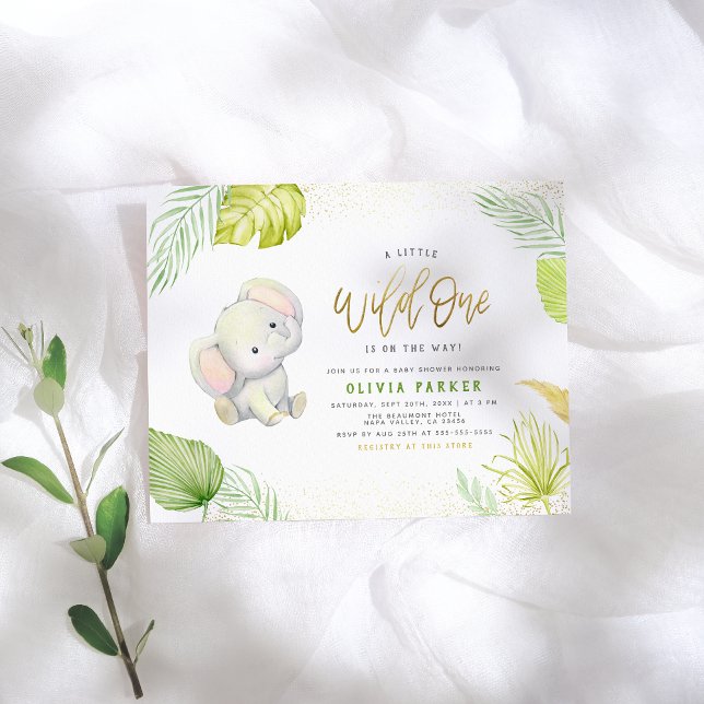 Budget A Little Wild One Elephant Gold Baby Shower (Creator Uploaded)