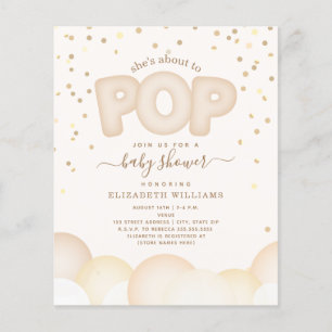 Budget About To Pop Baby Shower Invitation