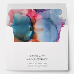 BUDGET abstract Rainbow Watercolor Wedding Envelope