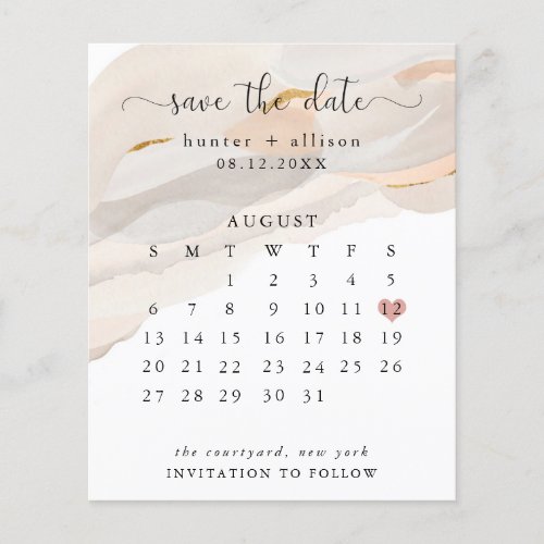 Budget Abstract Save The Date Calendar Flyer