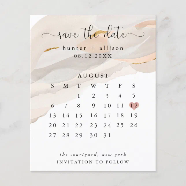 Budget Abstract Save The Date Calendar Flyer | Zazzle