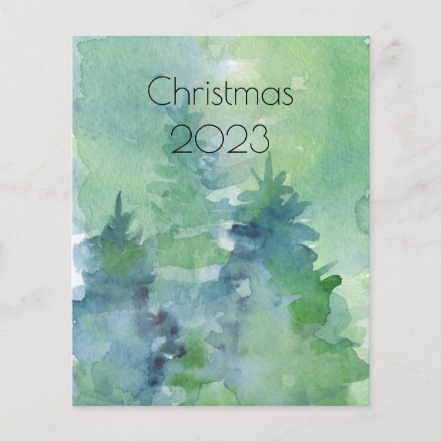 Budget Abstract Trees Holiday Paper Sheet (Front)