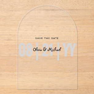 BUDGET Acrylic Wedding Save Date Minimalist ARCH Invitations