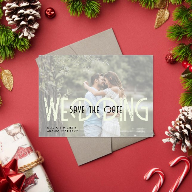 BUDGET Acrylic Wedding Save the Date Opaque Photo Acrylic Invitations (Insitu (Holiday))