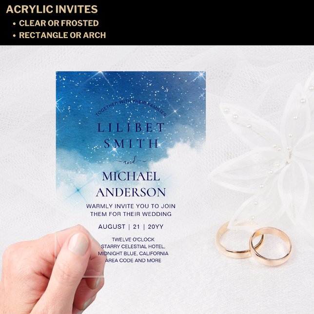 BUDGET Acrylic Wedding STARRY NIGHT CELESTIAL SKY Invitations (Creator Uploaded)