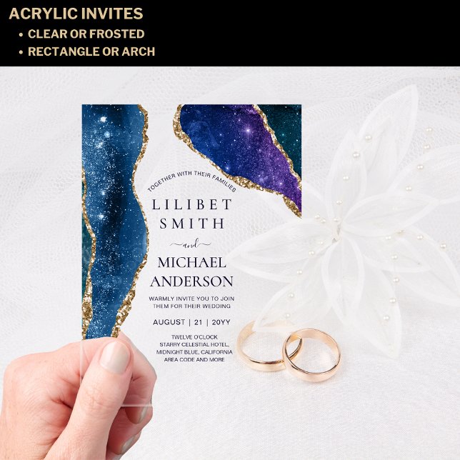 BUDGET Acrylic Wedding STARRY NIGHT CELESTIAL SKY Invitations (Creator Uploaded)