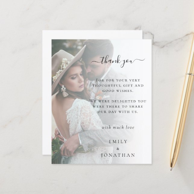 Budget Add Your Own Photo Wedding Thank You (Front/Back In Situ)