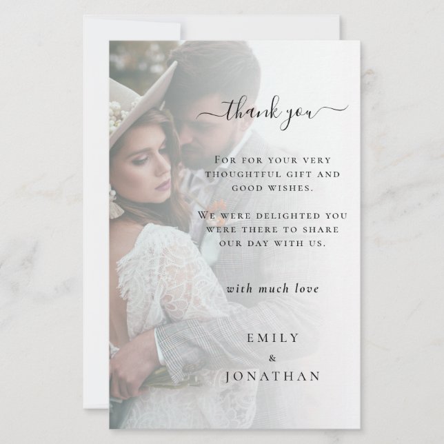 Budget Add Your Own Photo Wedding Thank You (Front)