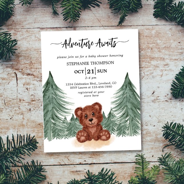 Budget Adventure Woodland Baby Shower Invitation (Creator Uploaded)
