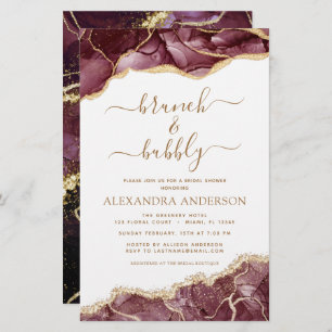 Budget Agate Burgundy Gold Brunch & Bubbly