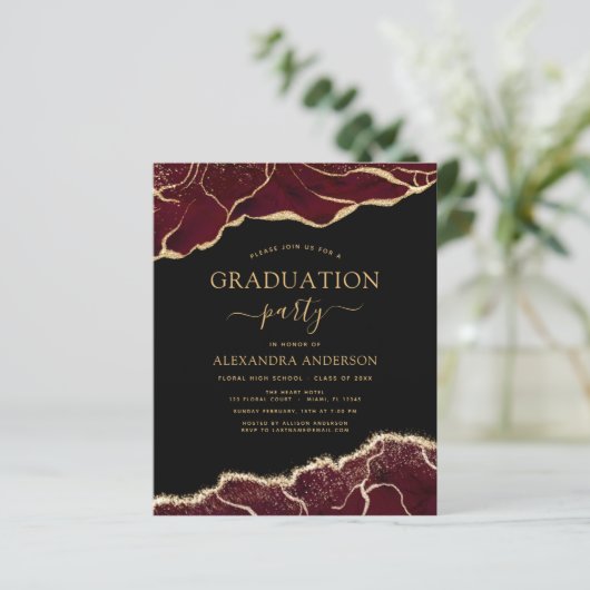 Budget Agate Graduation 2022 Burgundy Gold (Standing Front)