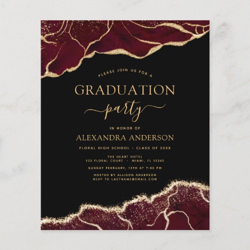 Budget Agate Graduation 2022 Burgundy Gold