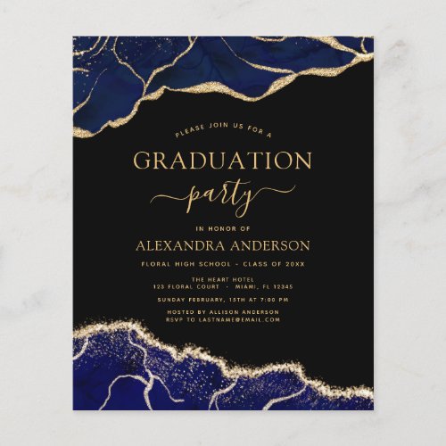 Budget Agate Graduation 2023 Navy Blue Gold Flyer