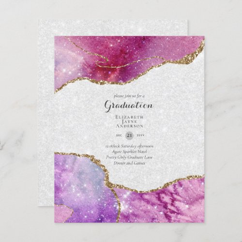 BUDGET Agate GRADUATION Party Invites Glitter Glam