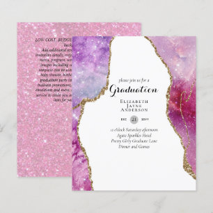 BUDGET Agate GRADUATION Party Invites Glitter Glam