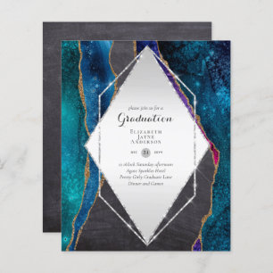 BUDGET Agate GRADUATION Party Invites Glitter Glam
