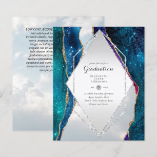 BUDGET Agate GRADUATION Party Invites Glitter Glam
