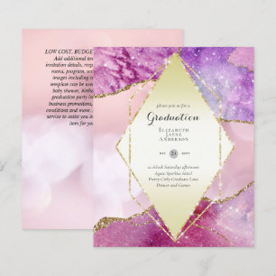 BUDGET Agate GRADUATION Party Invites Glitter Glam