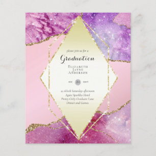 BUDGET Agate GRADUATION Party Invites Glitter Glam Flyer