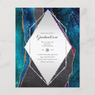 BUDGET Agate GRADUATION Party Invites Glitter Glam Flyer
