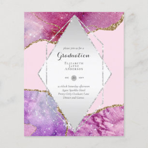 BUDGET Agate GRADUATION Party Invites Glitter Glam Flyer