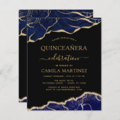 Budget Agate Navy Blue Quinceañera Gold (Front/Back)