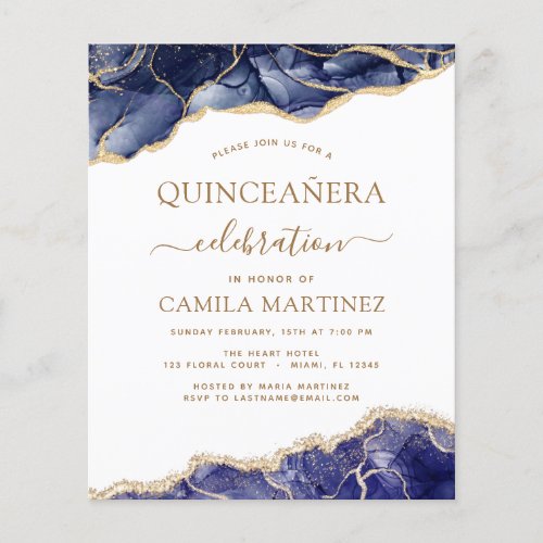 Budget Agate Navy Blue Quinceaera Gold Flyer