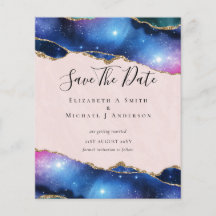 BUDGET AGATE Purple Gold Glitter SAVE DATES