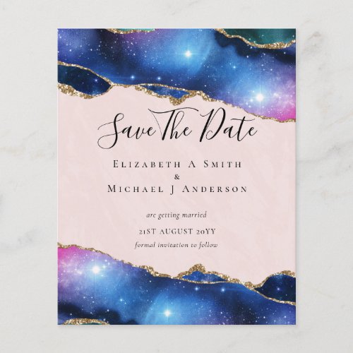 BUDGET AGATE Purple Gold Glitter SAVE DATES Flyer