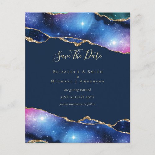 BUDGET AGATE Purple Gold Glitter SAVE DATES Flyer