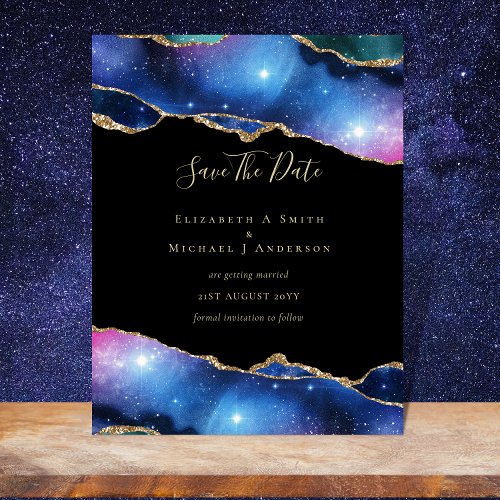 BUDGET AGATE Purple Gold Glitter SAVE DATES Flyer