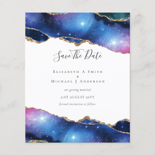 BUDGET AGATE Purple Gold Glitter SAVE DATES Flyer