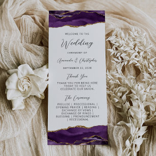Budget Agate Purple Gold Wedding Program