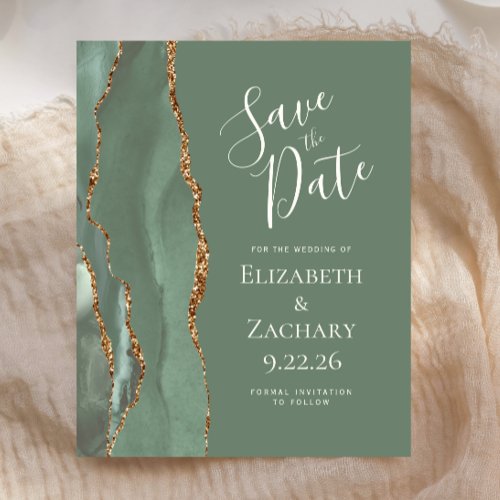 Budget Agate Sage Green Gold Wedding