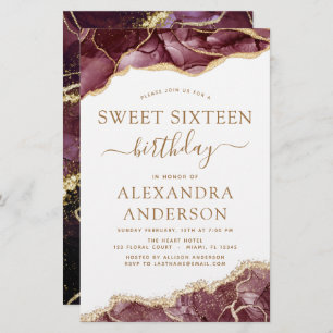 Budget Agate Sweet 16  Burgundy Gold