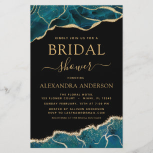 Budget Agate Turquoise Bridal Shower Teal Gold