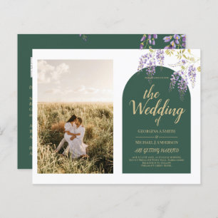 Budget All-in1 PHOTO Wedding Wisteria QR Code INV